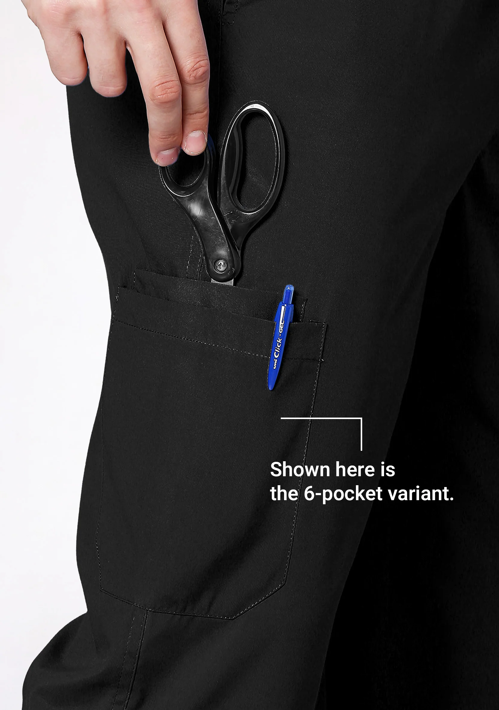 Classic Men's V-Neck (Black) Scrub - Image 3