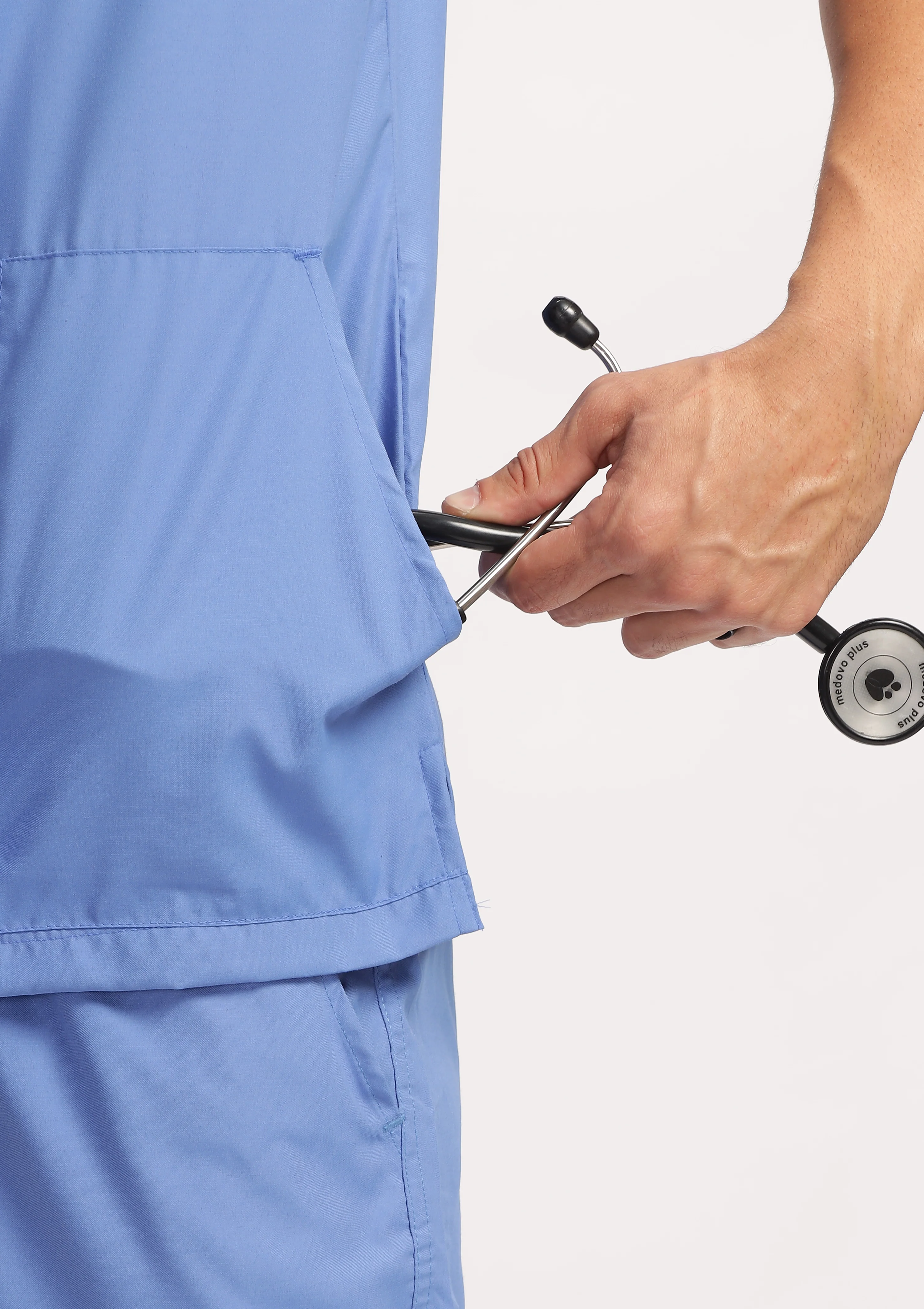 Classic Men's V-Neck (Ceil Blue) Scrub - Image 3