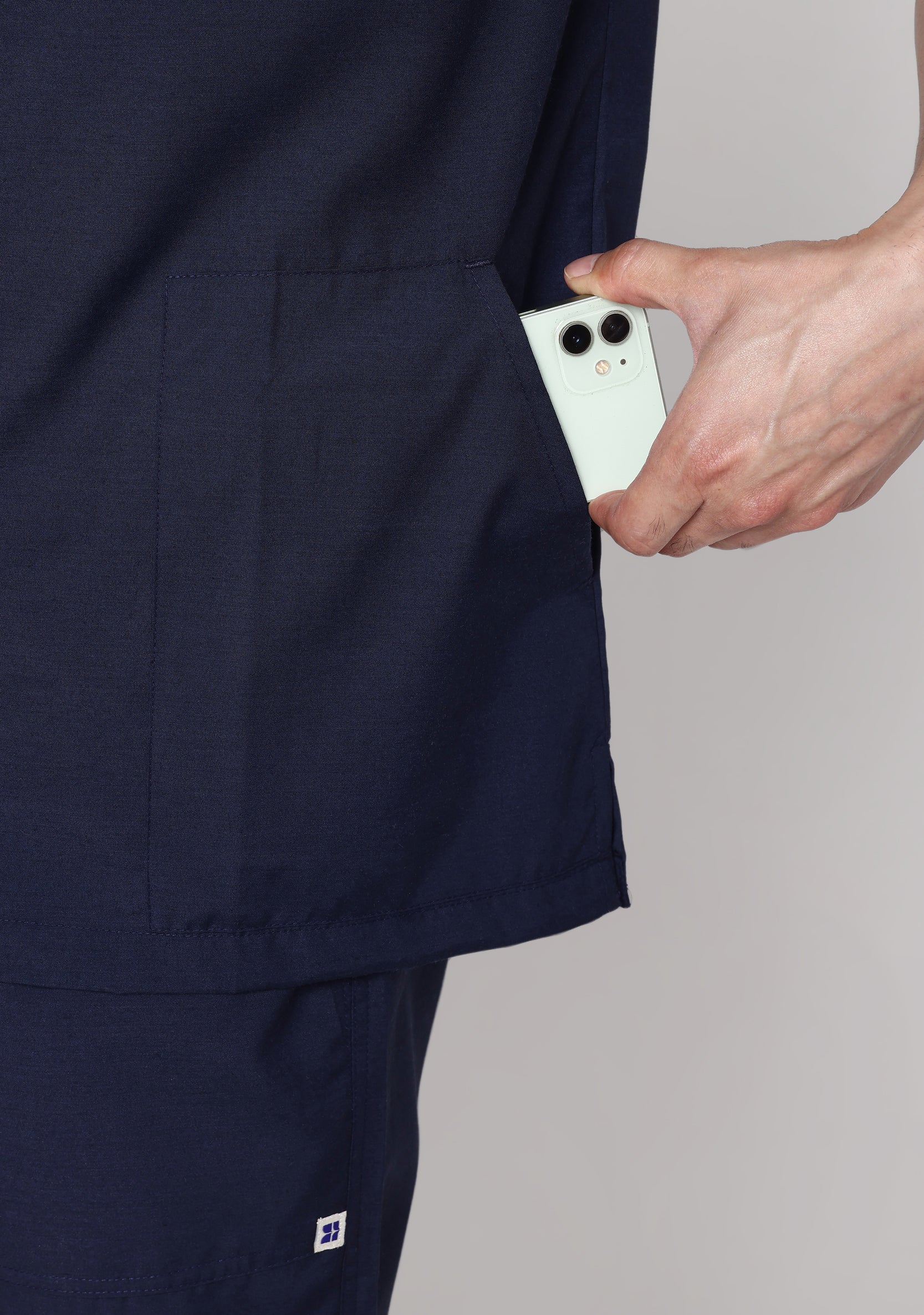 Classic Men's V-Neck (Navy) Scrub - Image 3