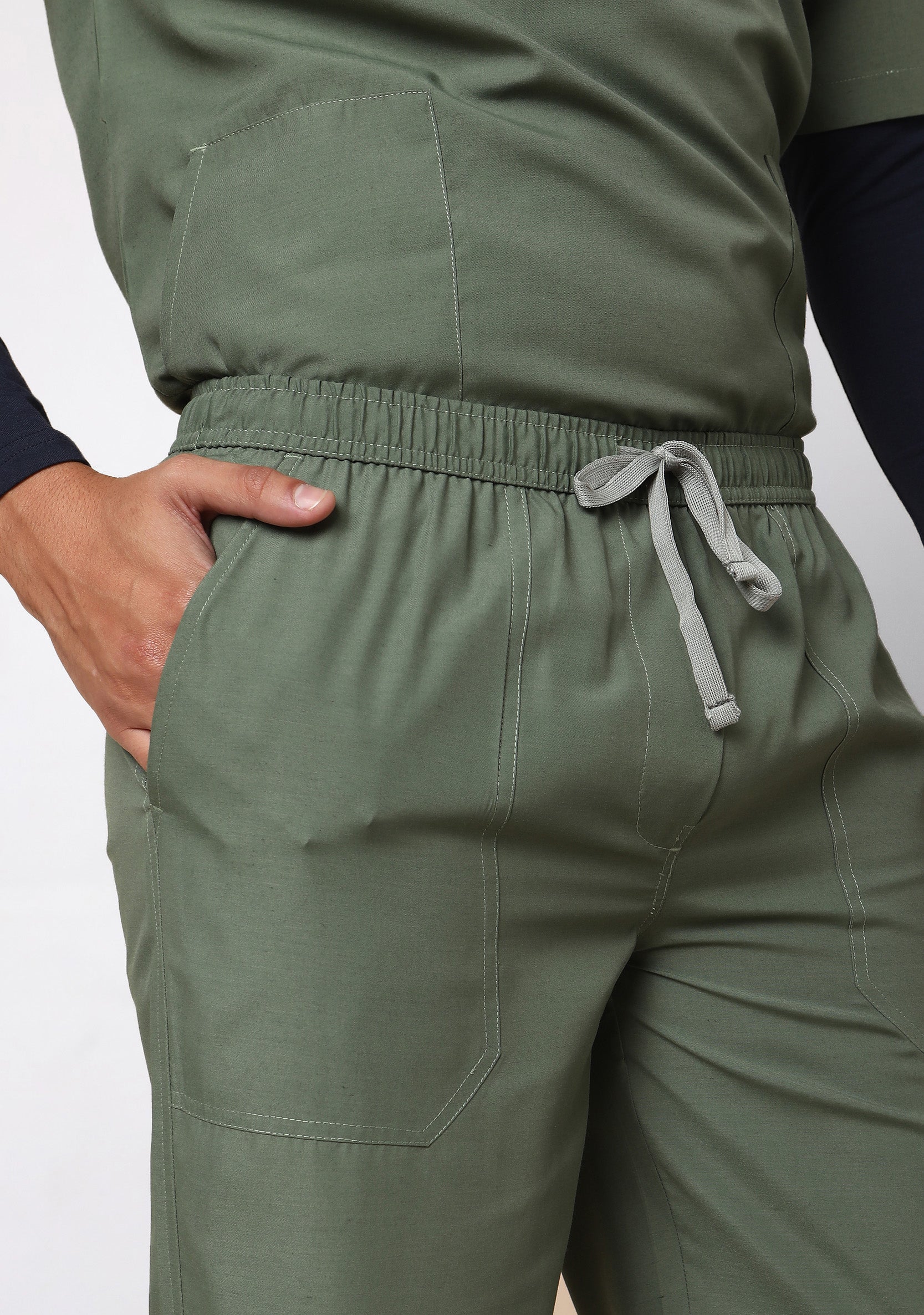 Classic Men's V-Neck (Olive) Scrub - Image 4