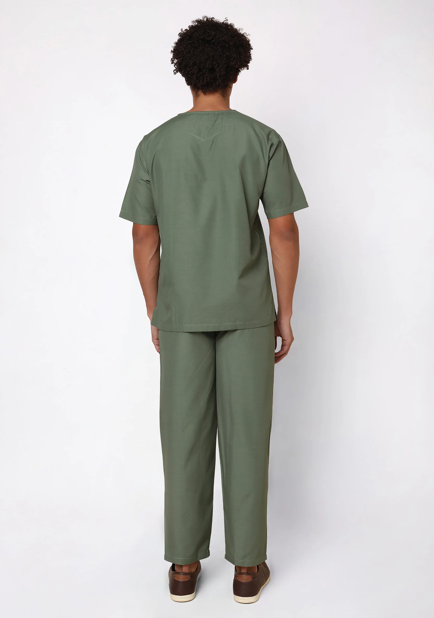 Classic Men's V-Neck (Olive) Scrub - Image 6