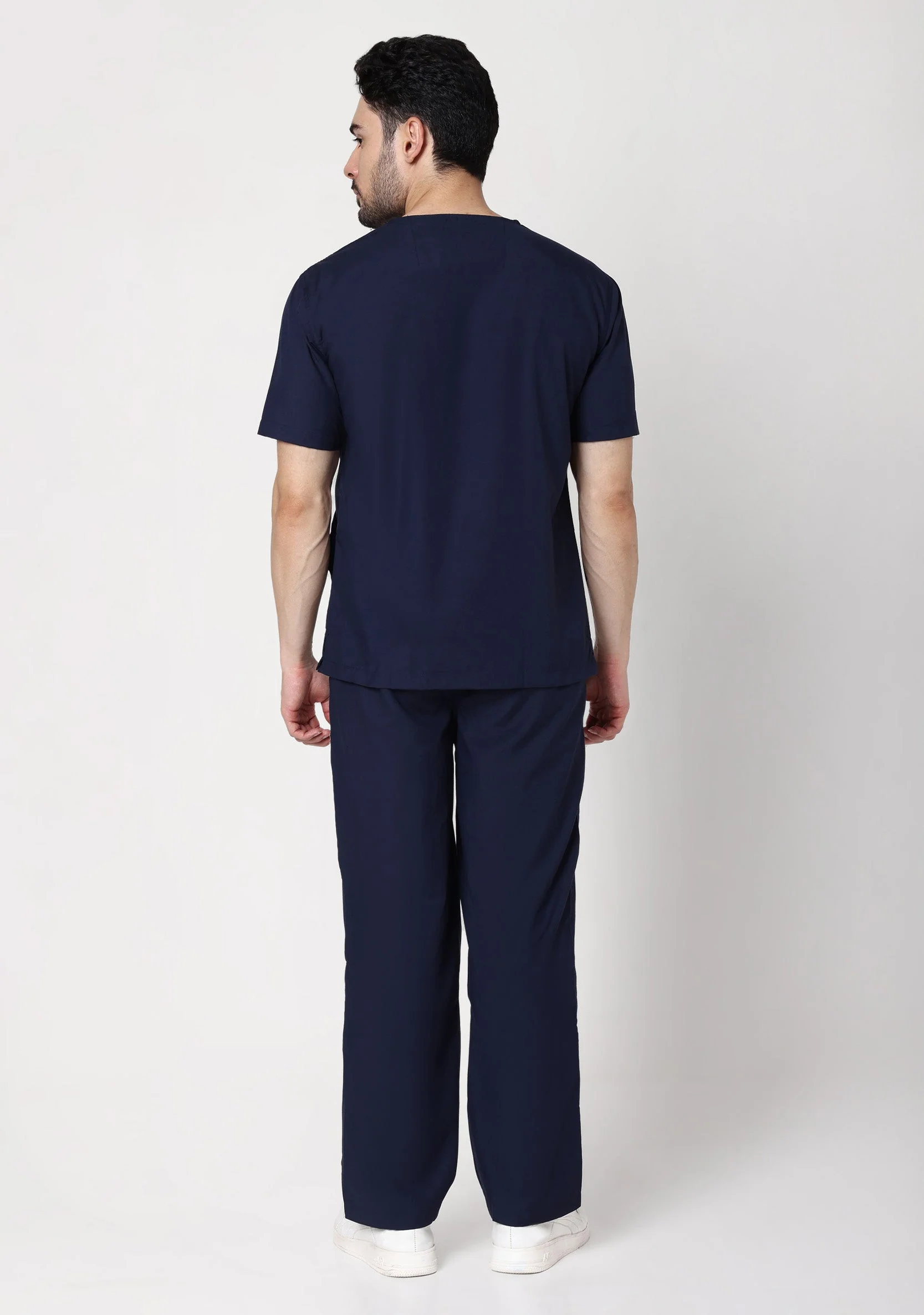 Classic Men's V-Neck (Navy) Plus Size Scrub - Image 5