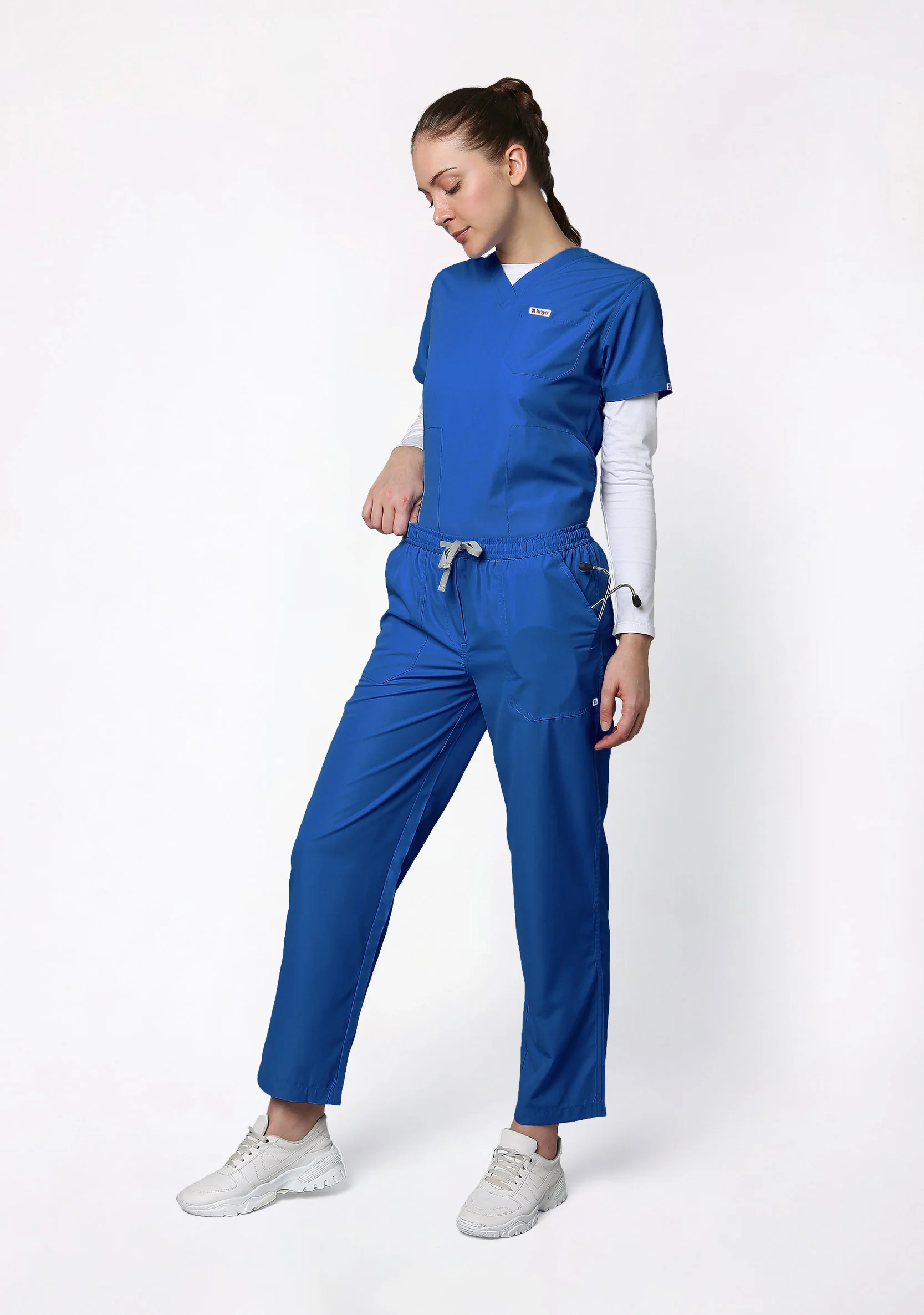 Classic Women's V-Neck (Galaxy Blue) Scrub - Image 6