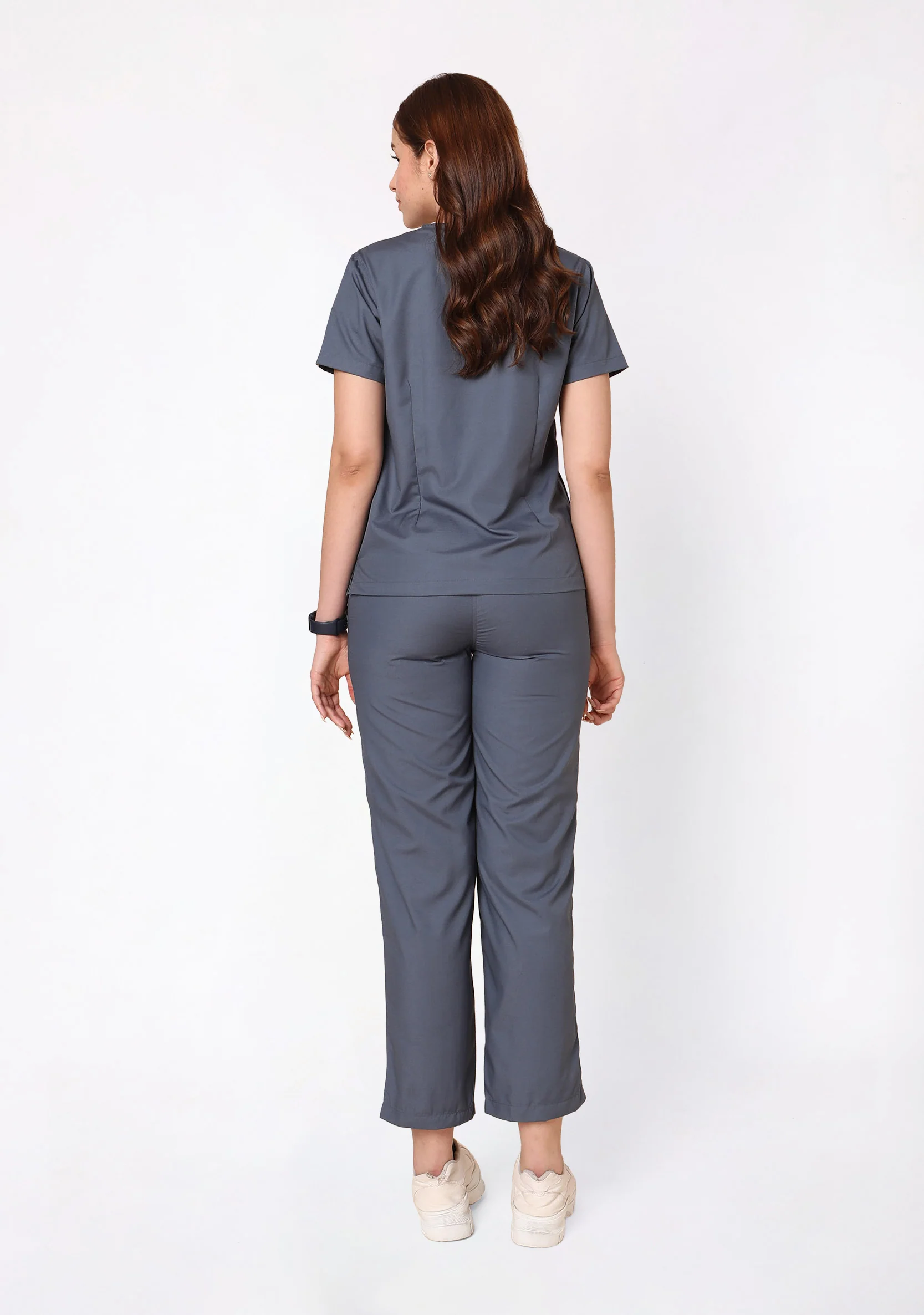 Classic Women's V-Neck (Heather Grey) Scrub - Image 5