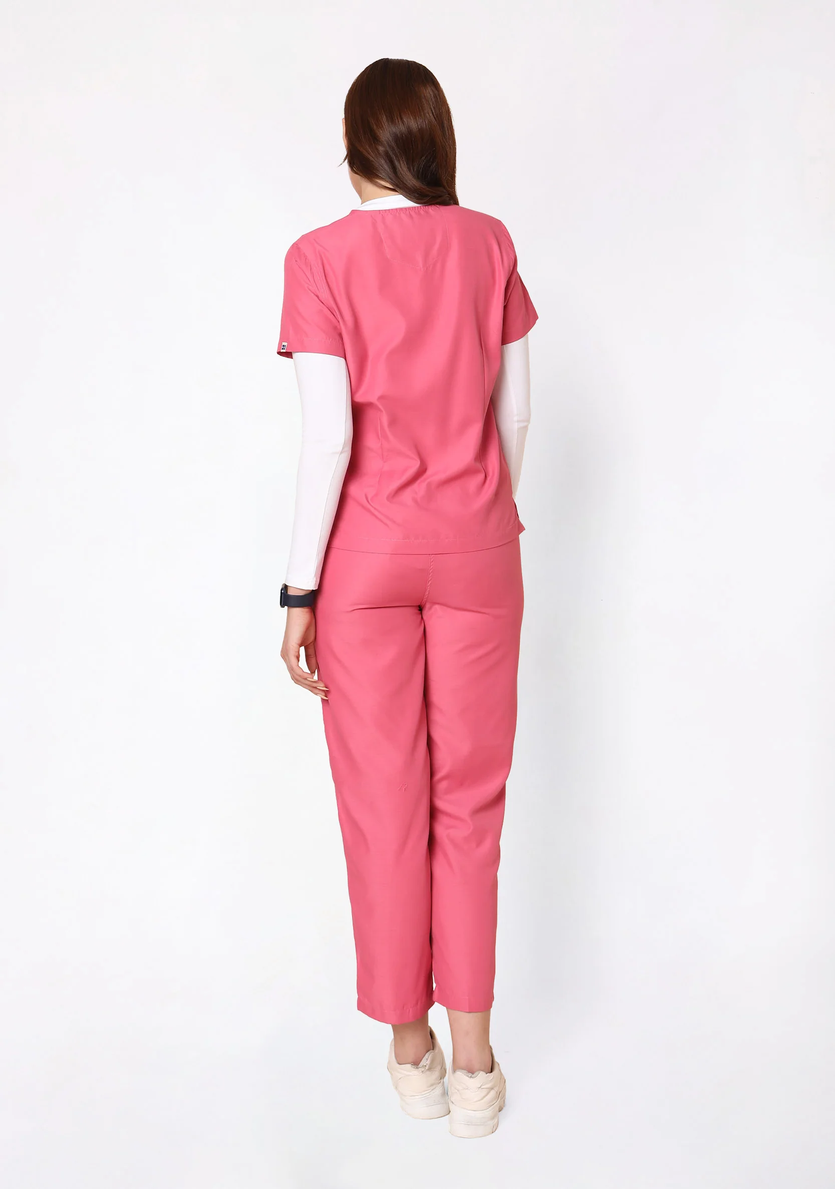 Classic Women's V-Neck (Hot Pink) Scrub - Image 6
