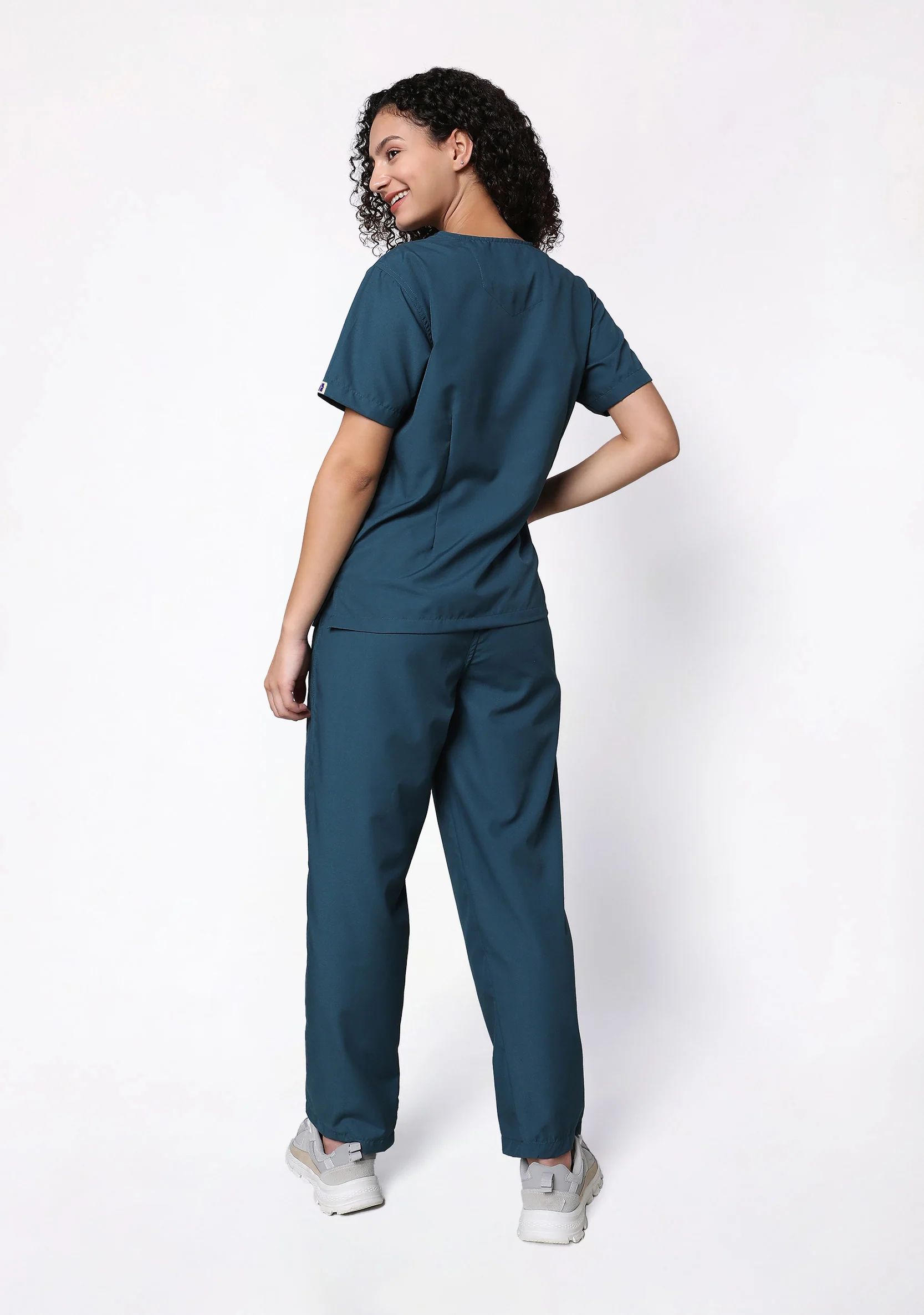 Classic Women's V-Neck (Forest Green) Plus Size Scrub - Image 5
