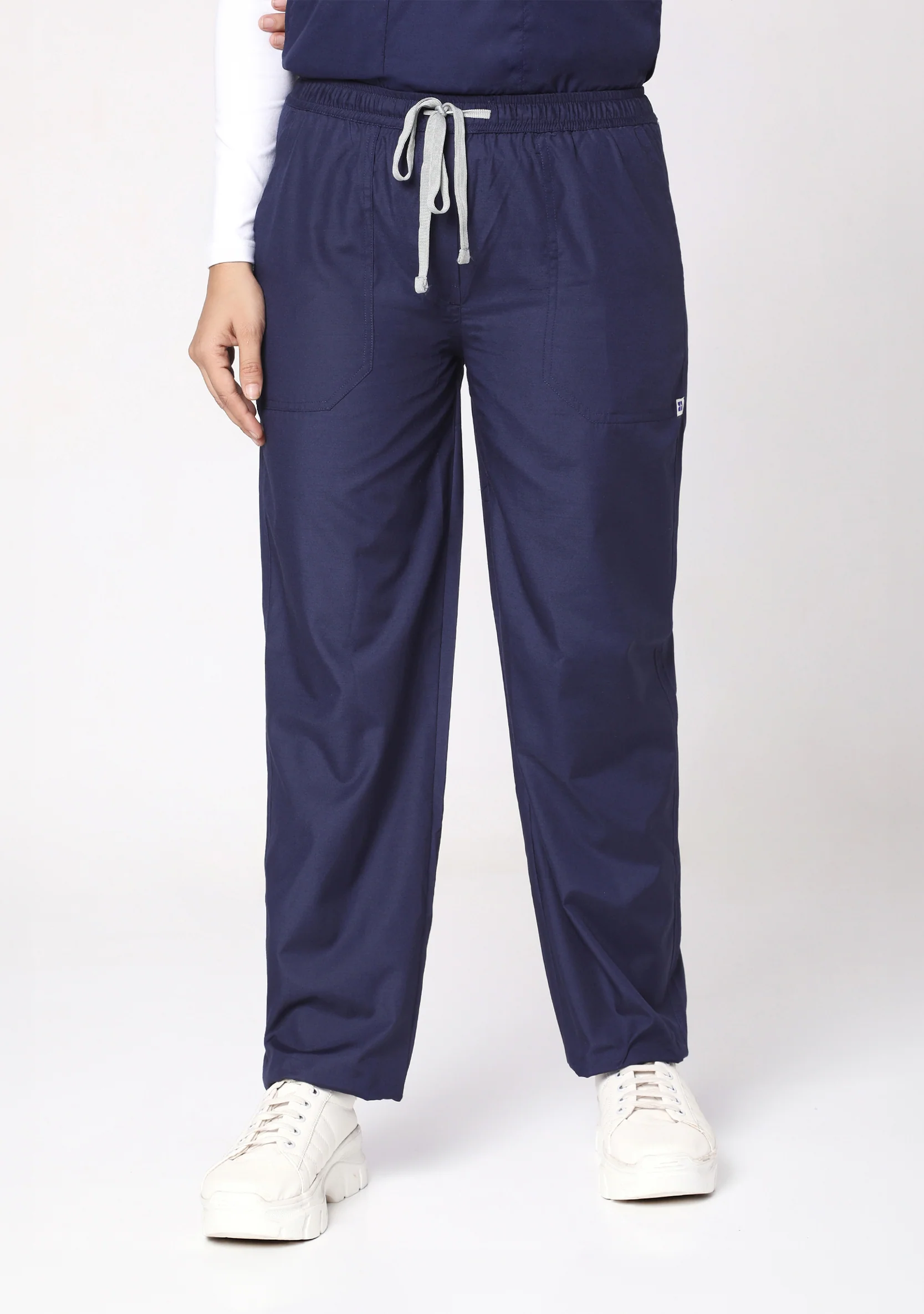 Classic Women's V-Neck (Navy) Plus Size Scrub - Image 4