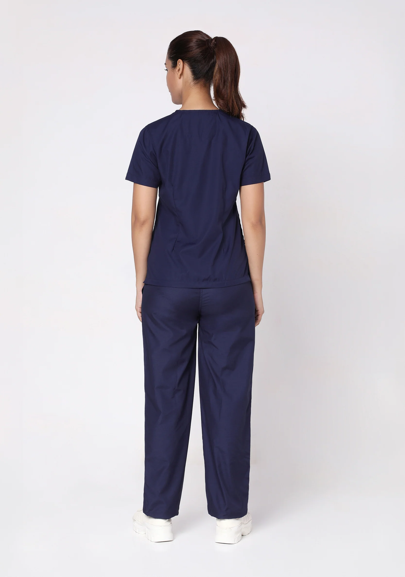 Classic Women's V-Neck (Navy) Plus Size Scrub - Image 5