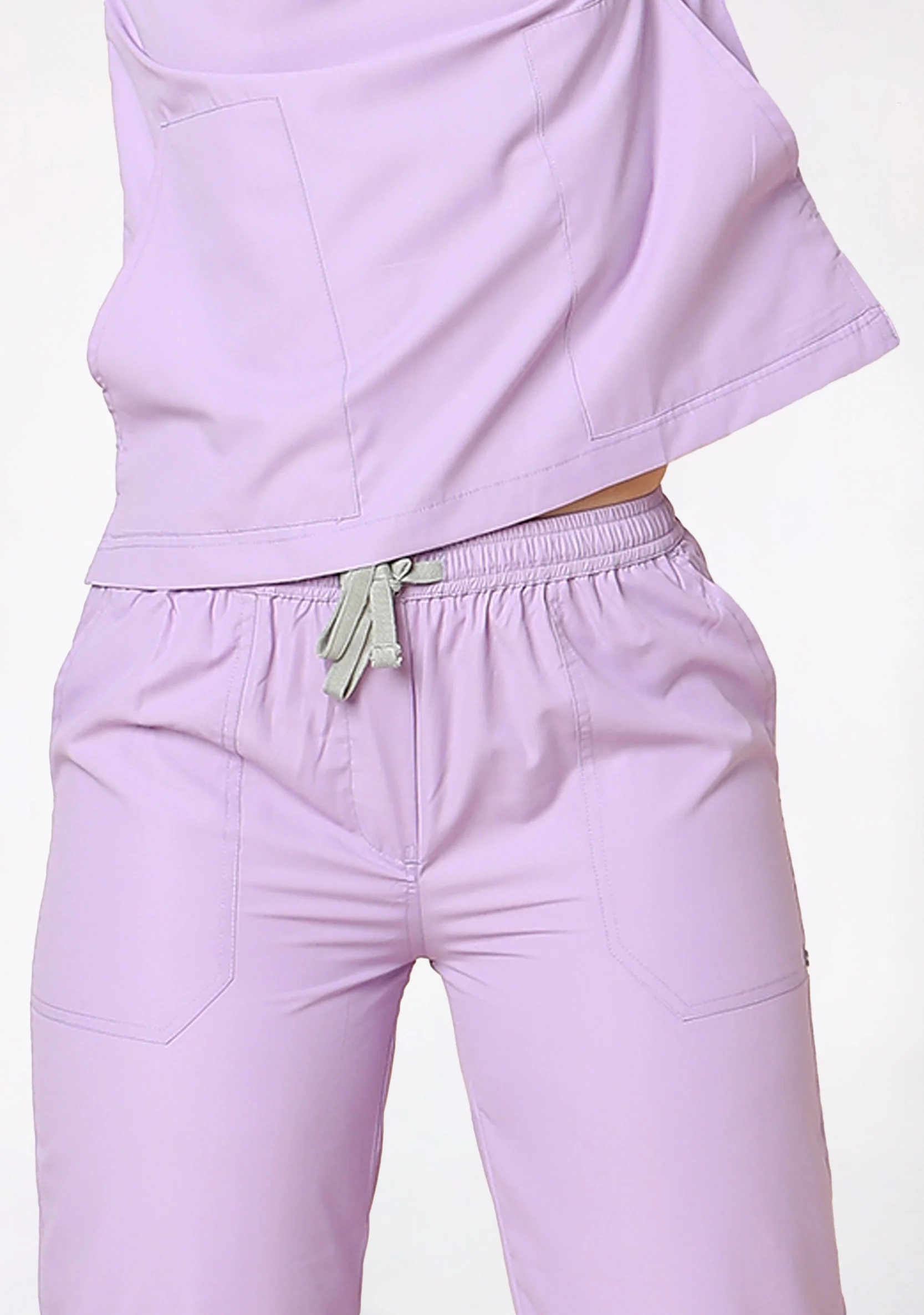 Classic Women's V-Neck (Pastel Lilac) Plus Size Scrub - Image 3