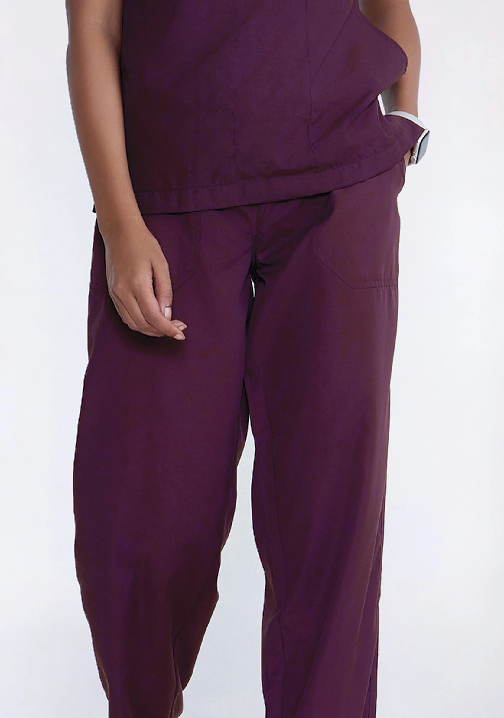 Classic Women's V-Neck (Wine) Plus Size Scrub - Image 5
