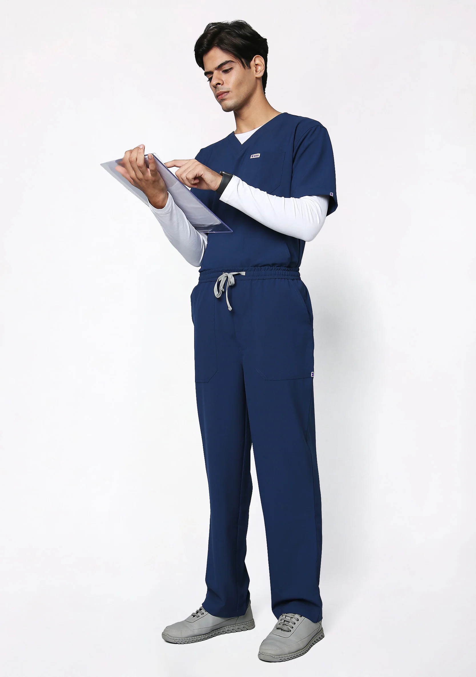 ecoflex™ Men's V-Neck (Navy) Scrub - Image 4