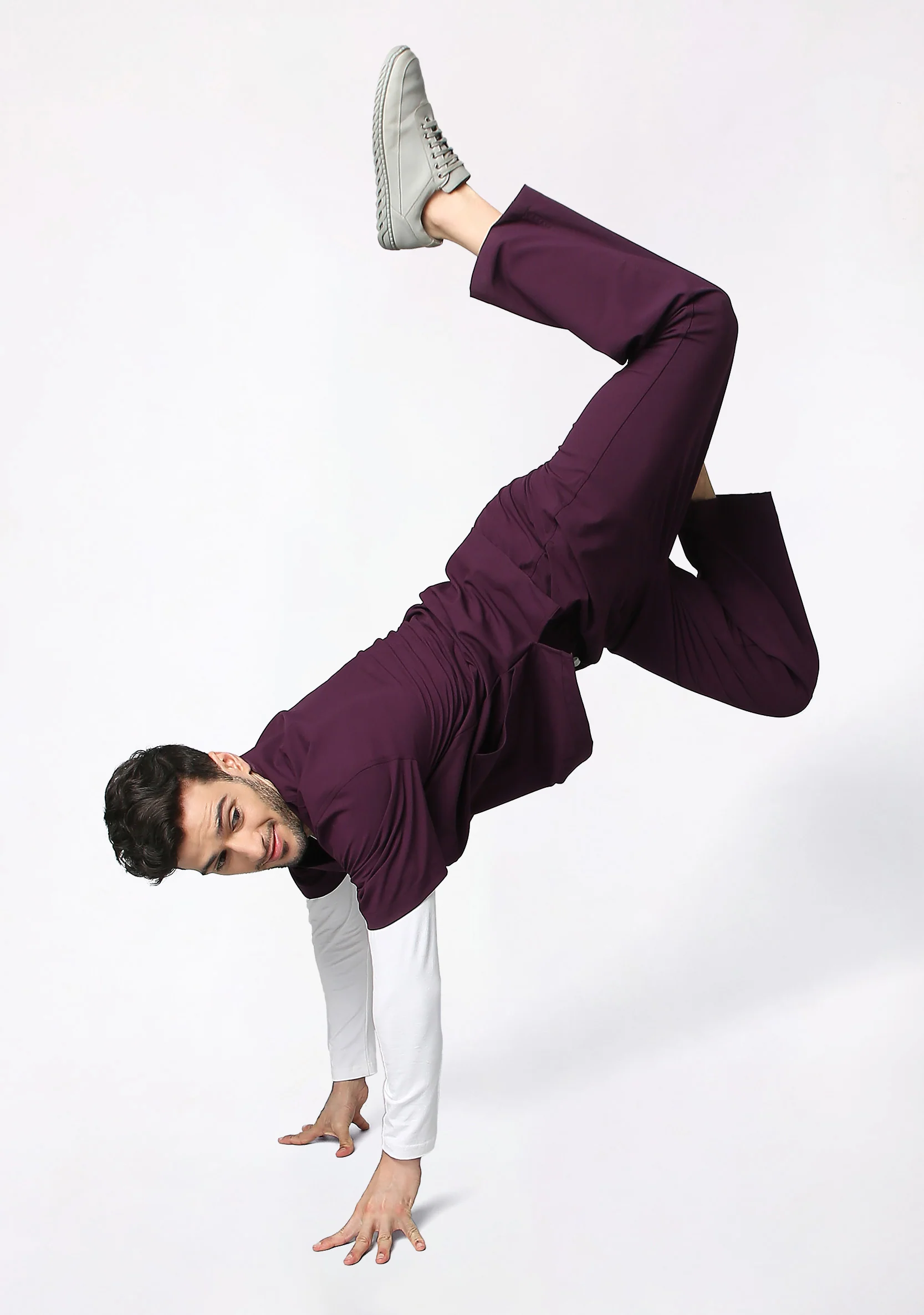 ecoflex™ Men's V-Neck (Wine) Scrub - Image 5