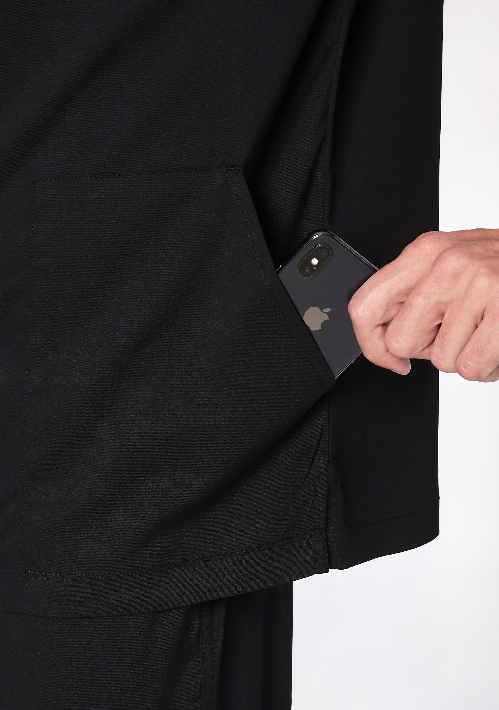 ecoflex™ Men's V-Neck (Black) Scrub - Image 3