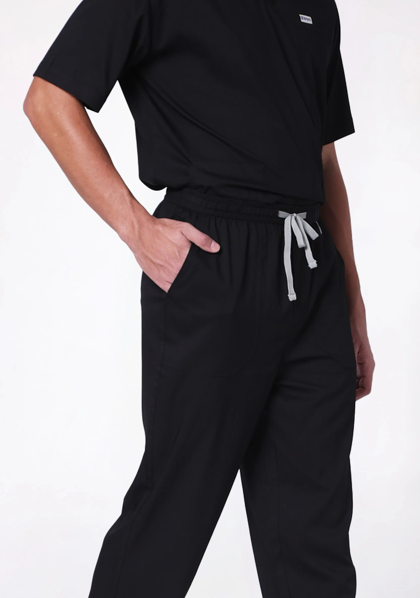 ecoflex™ Men's V-Neck (Black) Scrub - Image 4