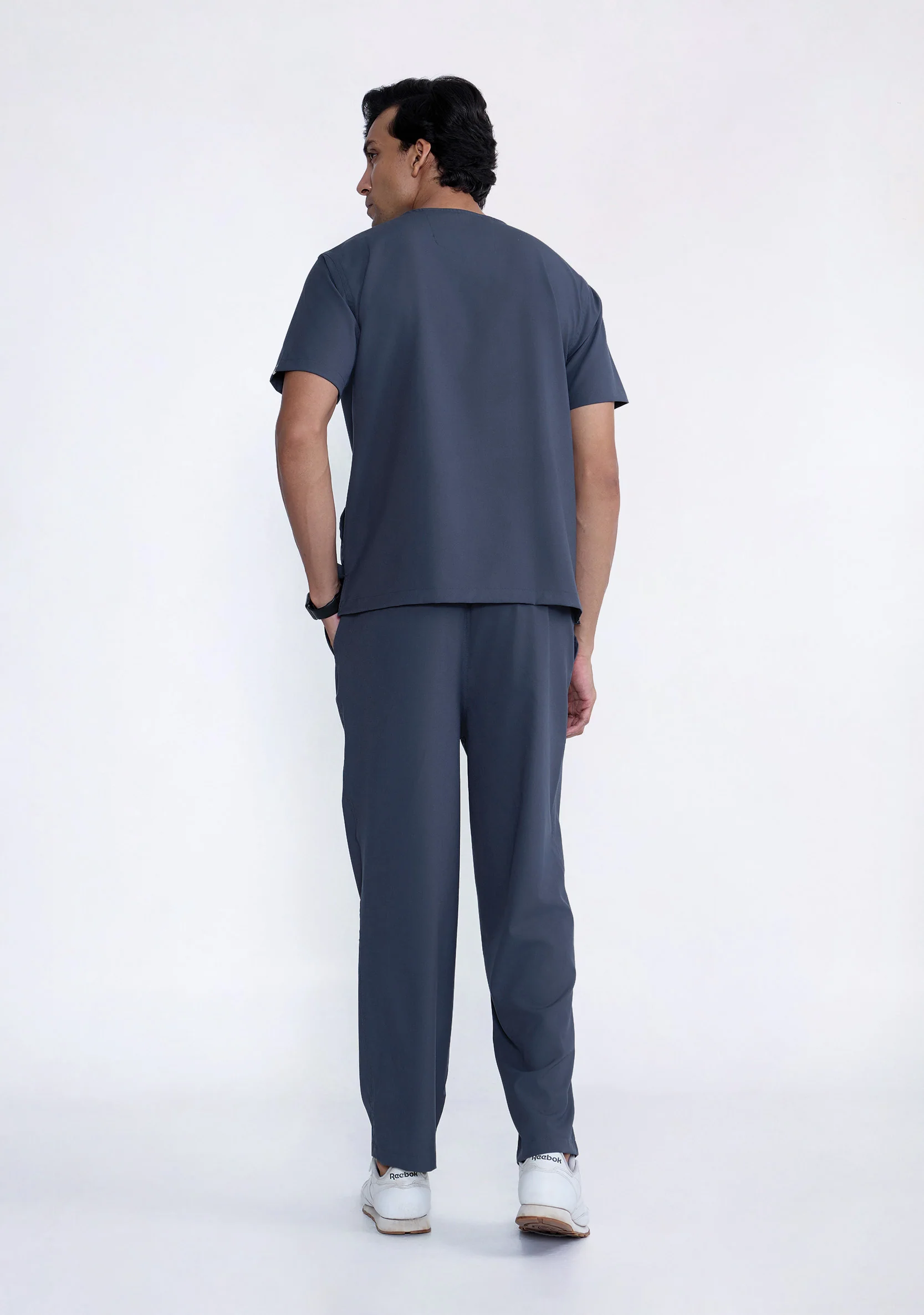 ecoflex™ Men's V-Neck (Steel Grey) Scrub - Image 6