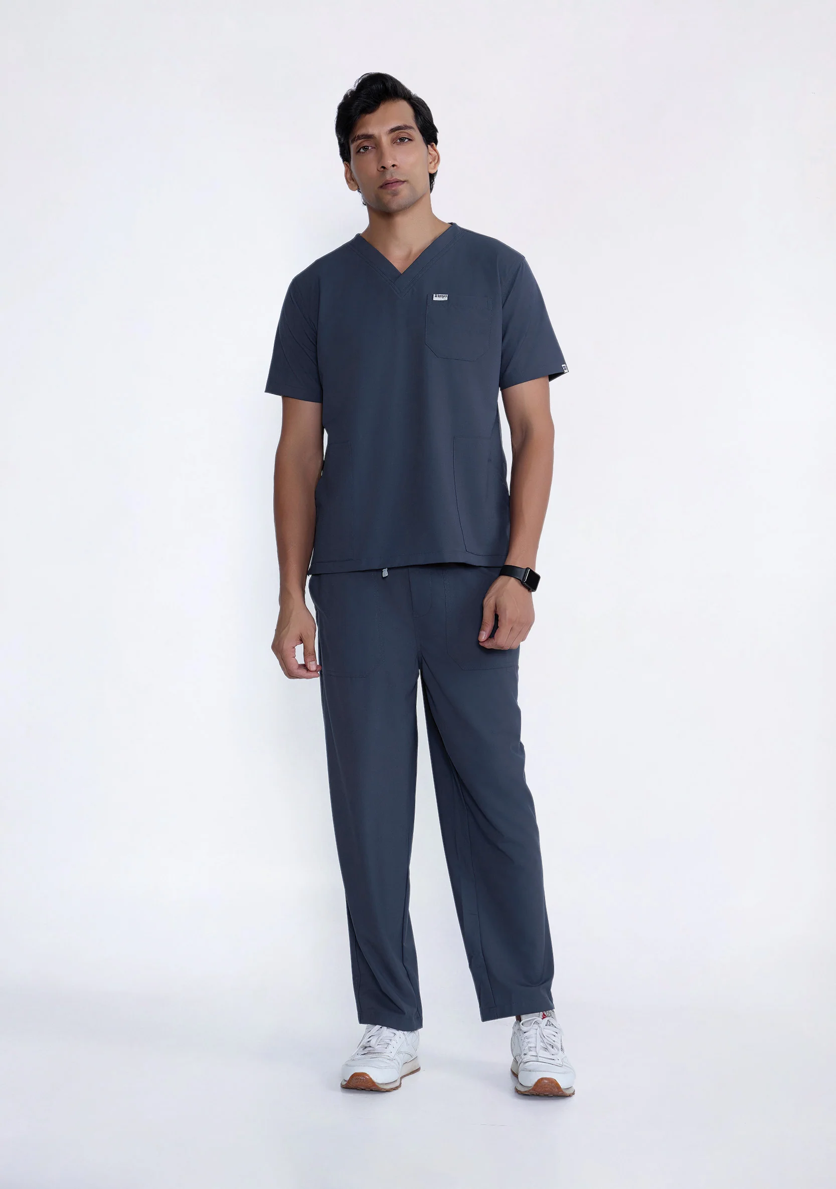 ecoflex™ Men's V-Neck (Steel Grey) Scrub - Image 7