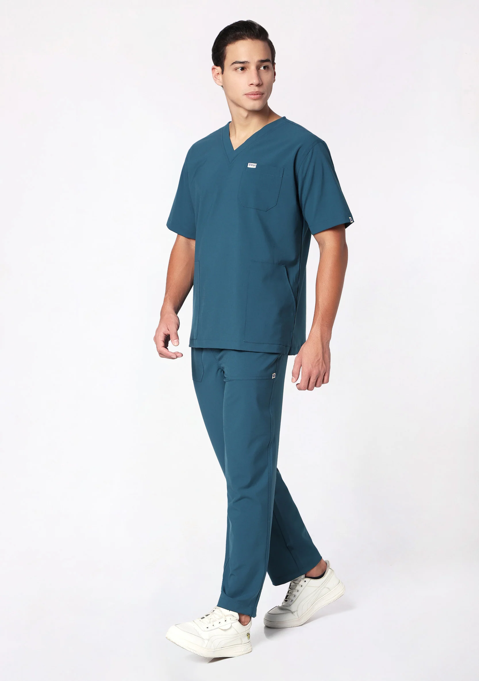 ecoflex™ Men's V-Neck (Forest Green) Scrub - Image 5