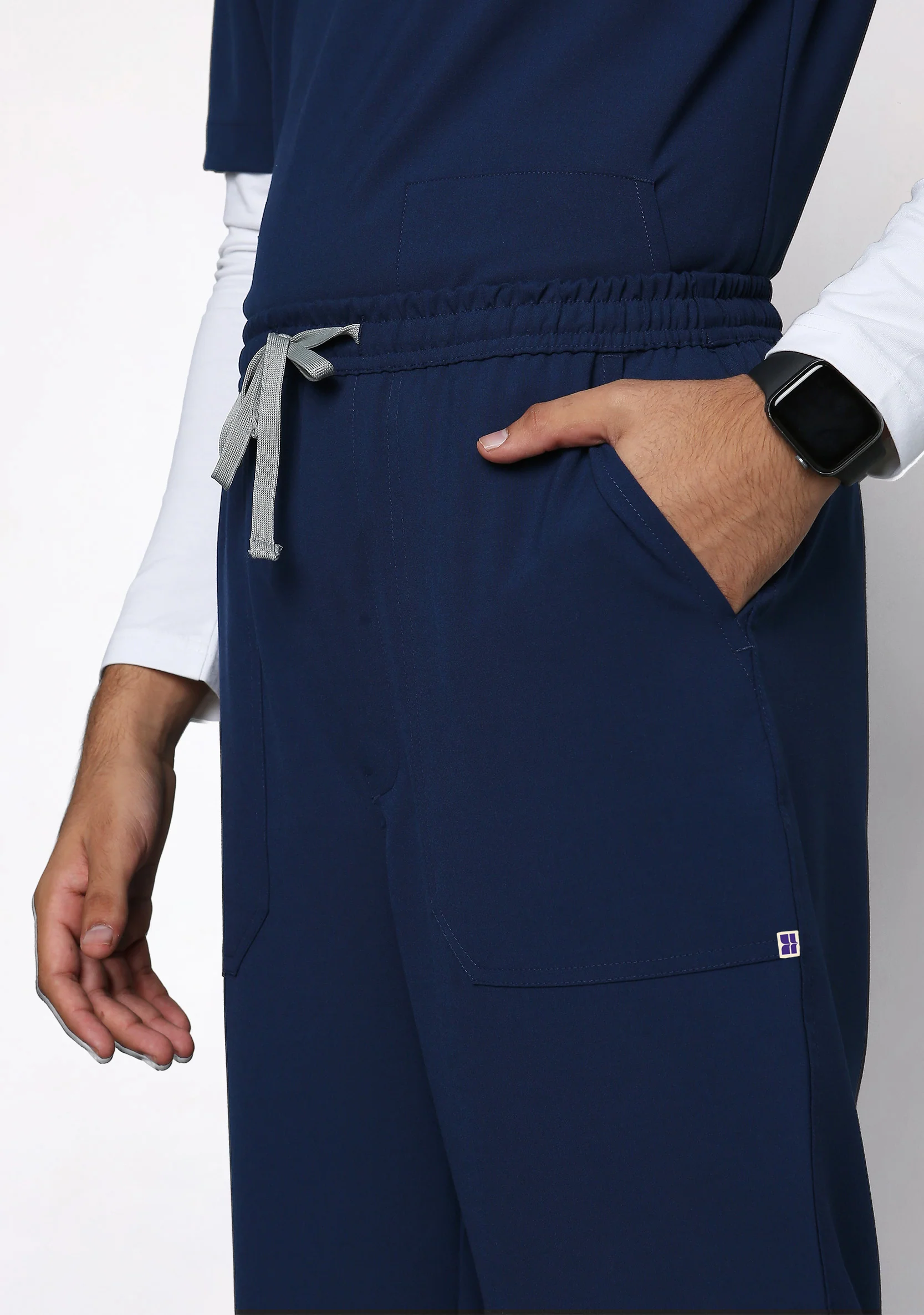 Ecoflex Men's V-Neck (Navy) Plus Size Scrub - Image 3