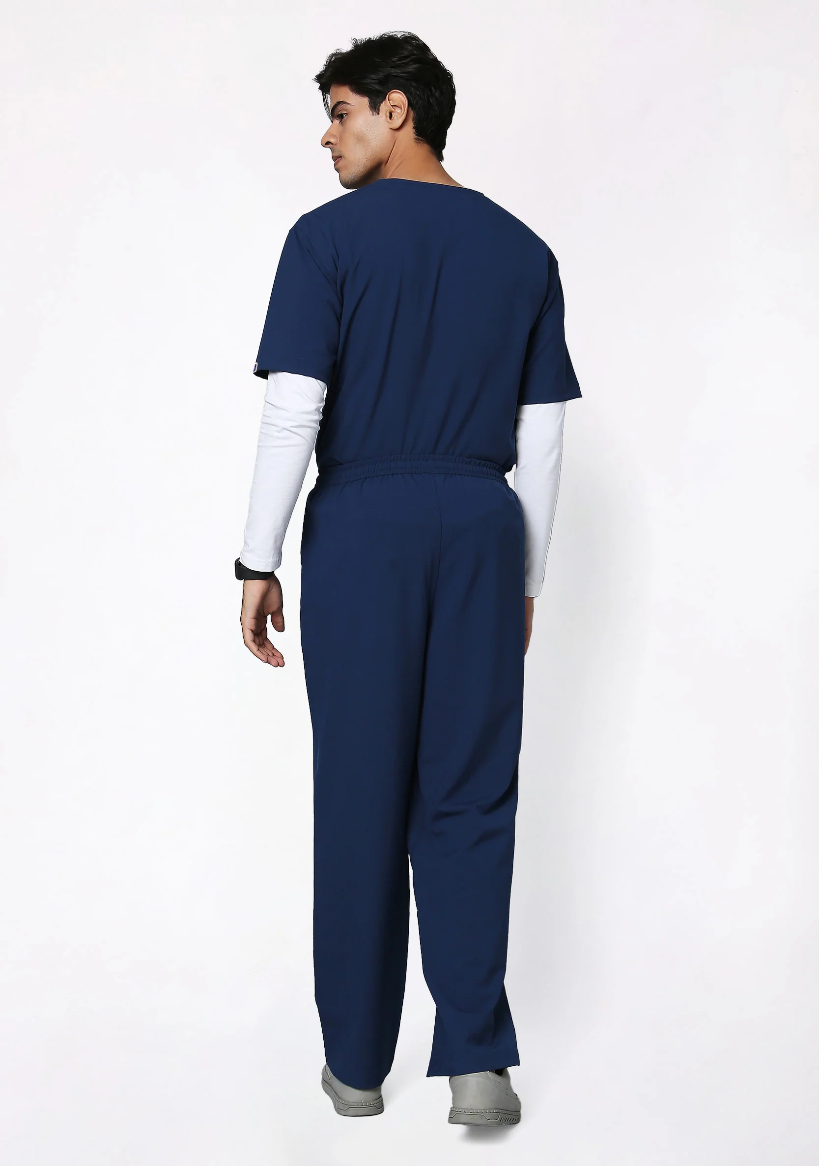 Ecoflex Men's V-Neck (Navy) Plus Size Scrub - Image 6