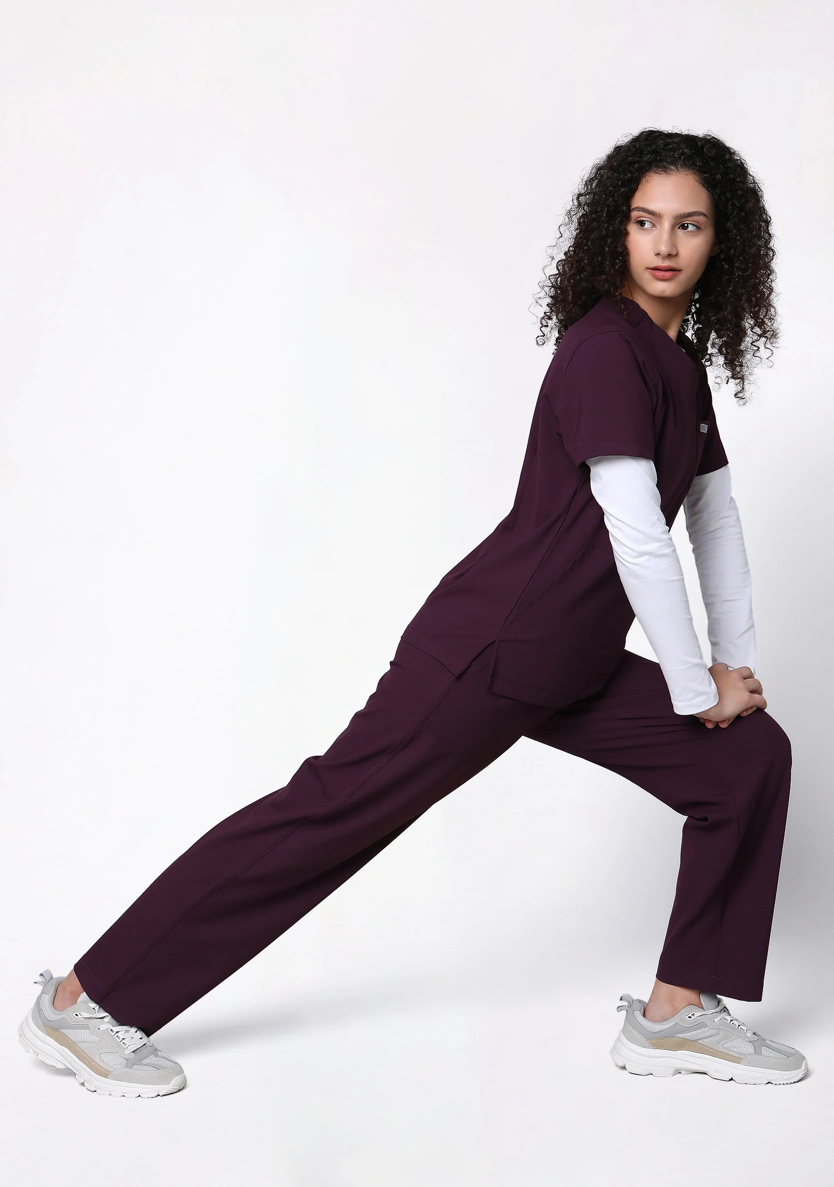 ecoflex™ Women's V-Neck (Wine) Scrub - Image 5