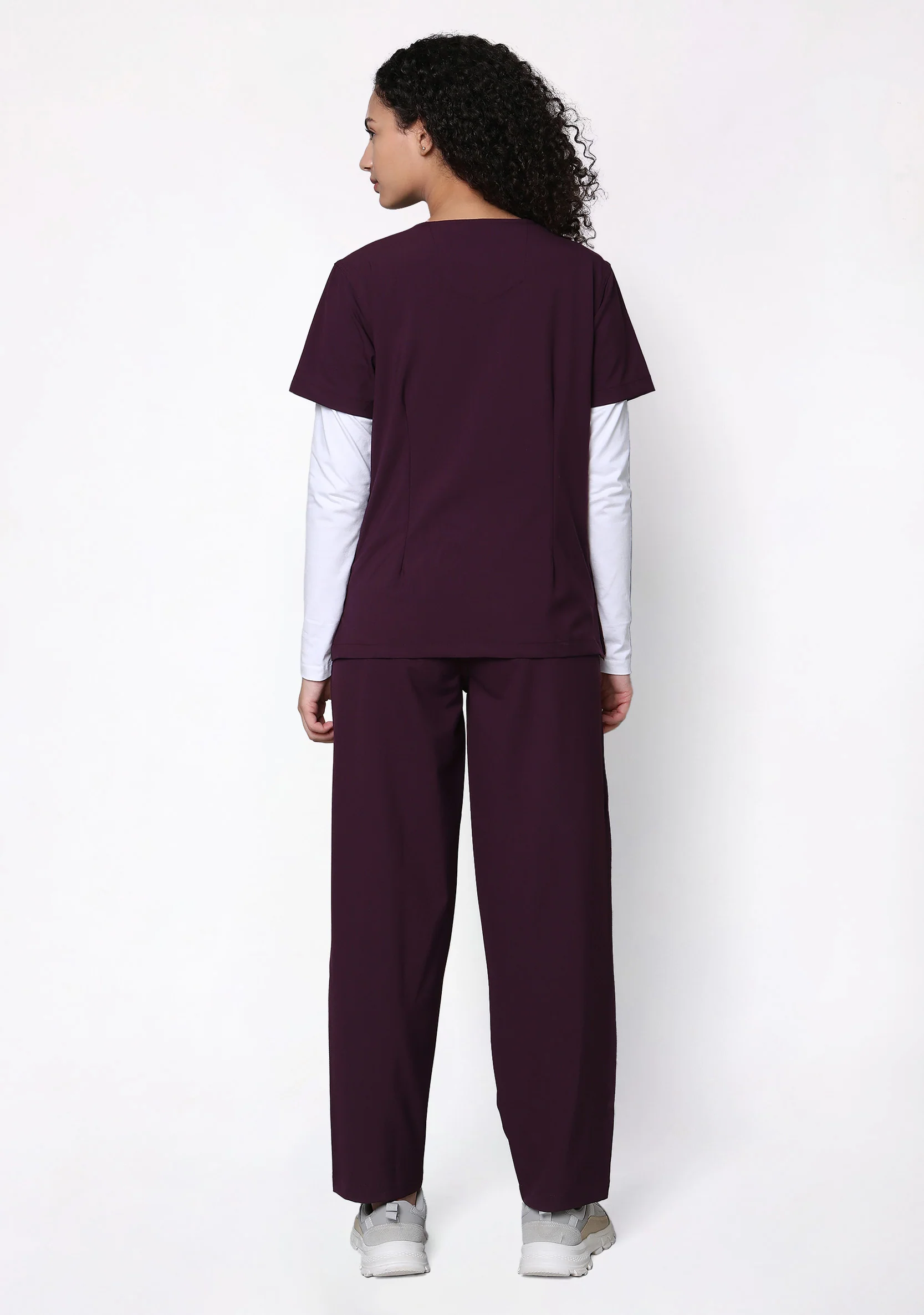 ecoflex™ Women's V-Neck (Wine) Scrub - Image 6
