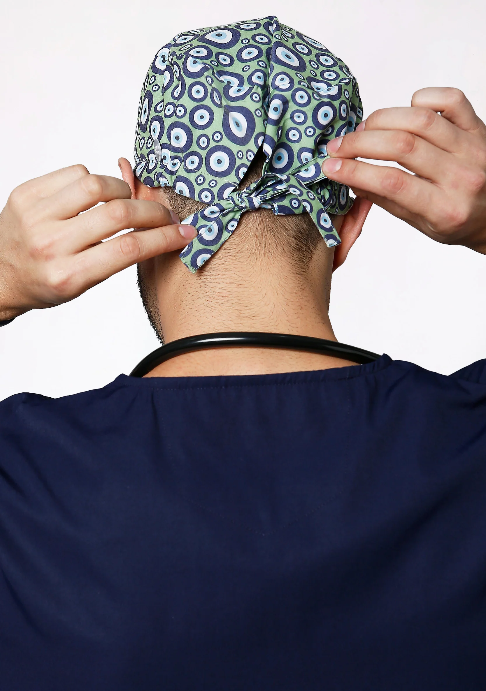 Printed Unisex (Evil Eye) Scrub Cap - Image 3