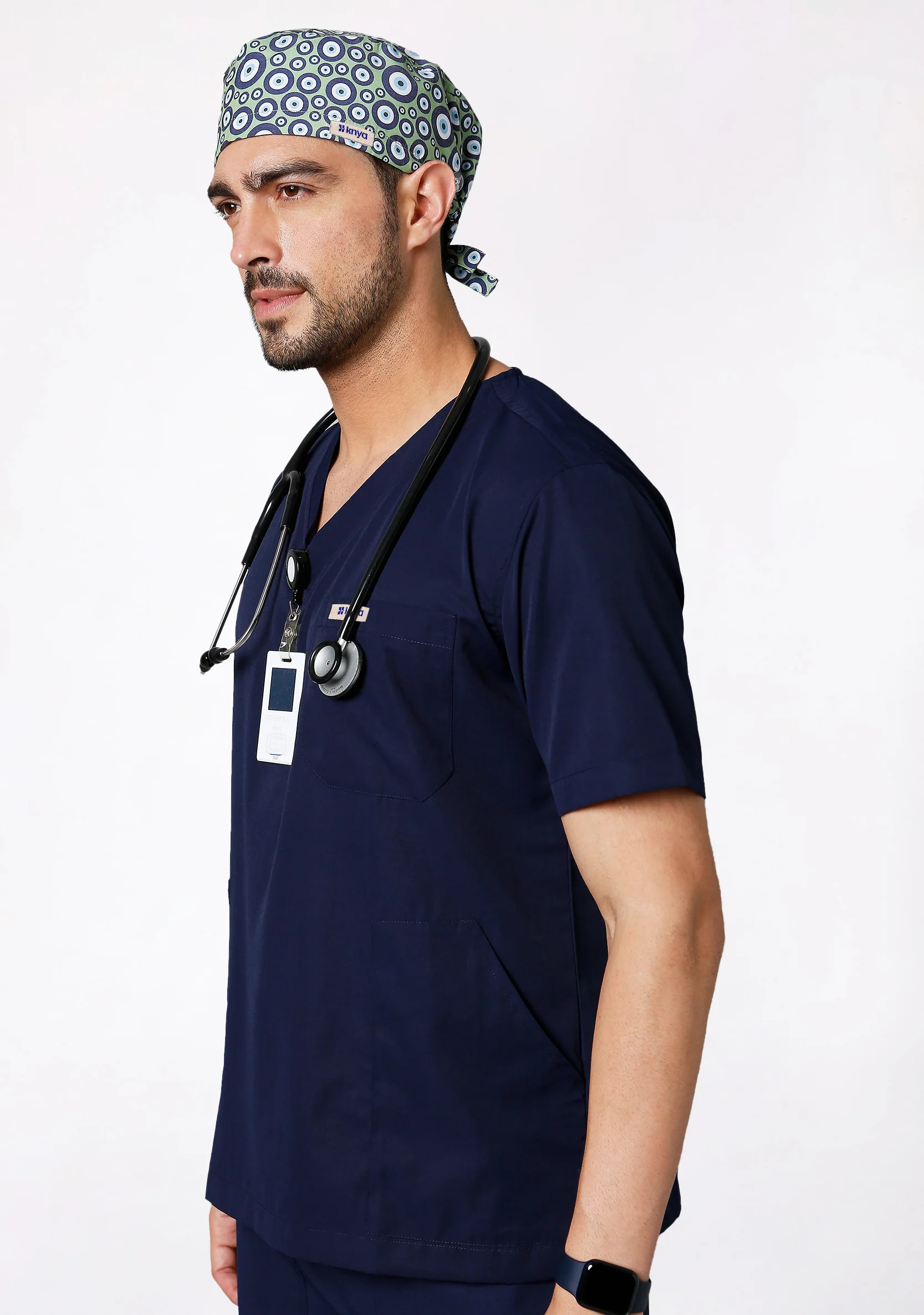 Printed Unisex (Evil Eye) Scrub Cap - Image 4