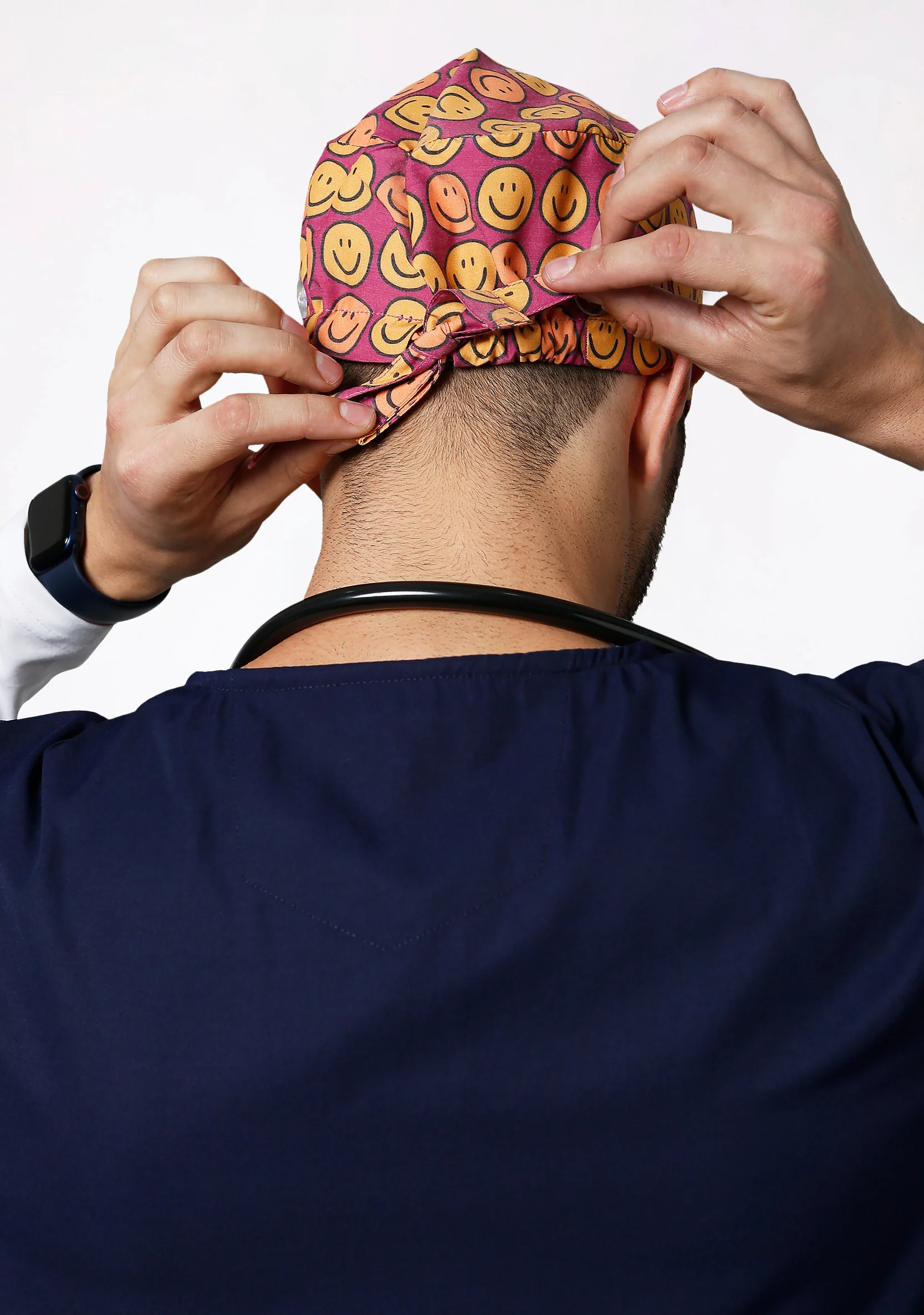 Printed Unisex (Smiley) Scrub Cap - Image 4