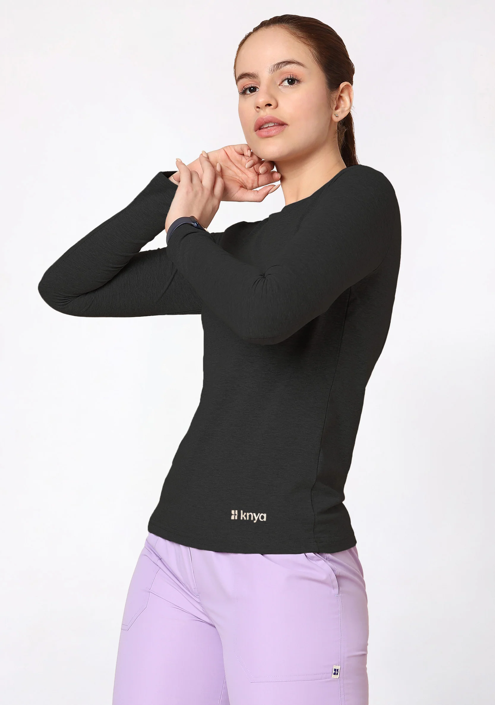 Supersoft Women's L/S (Charcoal) Underscrub - Image 3