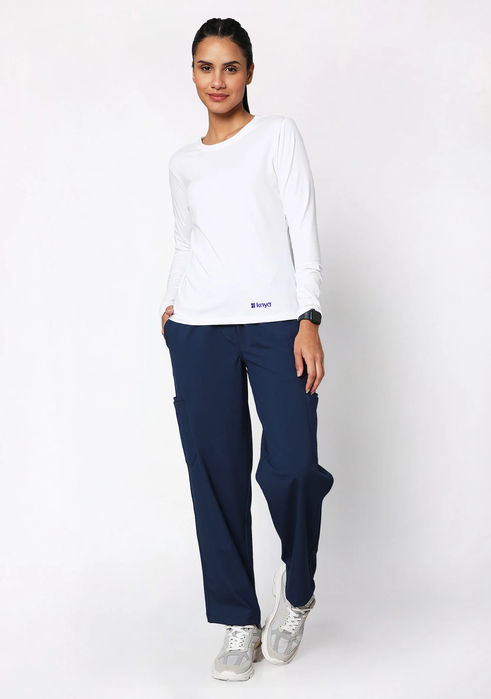 Supersoft Women's L/S (White) Underscrub - Image 4